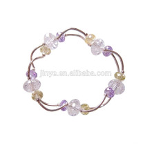 Bracelet en perles de cristal pourpre violet Fashion Fashion 925 fait à la main